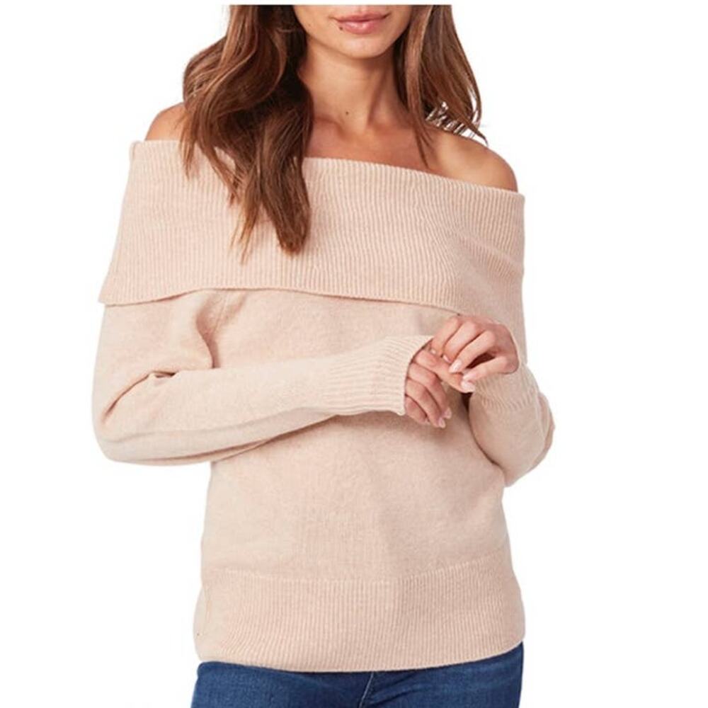Paige Izabella Camel Colored Off The Shoulder Sweater - L
